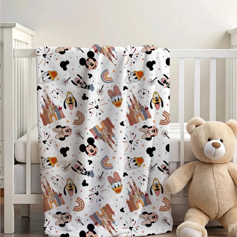 Disney Mickey Castle Magic Kingdom Firework Fleece Blanket