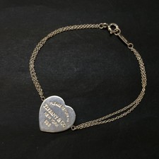 EGA TIFFANY&CO. Silver 925 Please Return To Heart Double Chain Bracelet/6CD0015