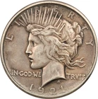 1921 High Relief Peace Silver Dollar $1, Extremely Fine XF+, Toned