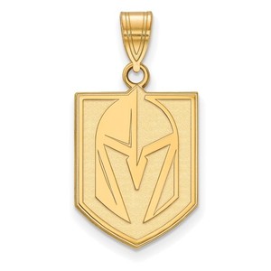 Authentic Gold Plated Sterling Silver NHL LogoArt Vegas Golden Knights Large Pendant