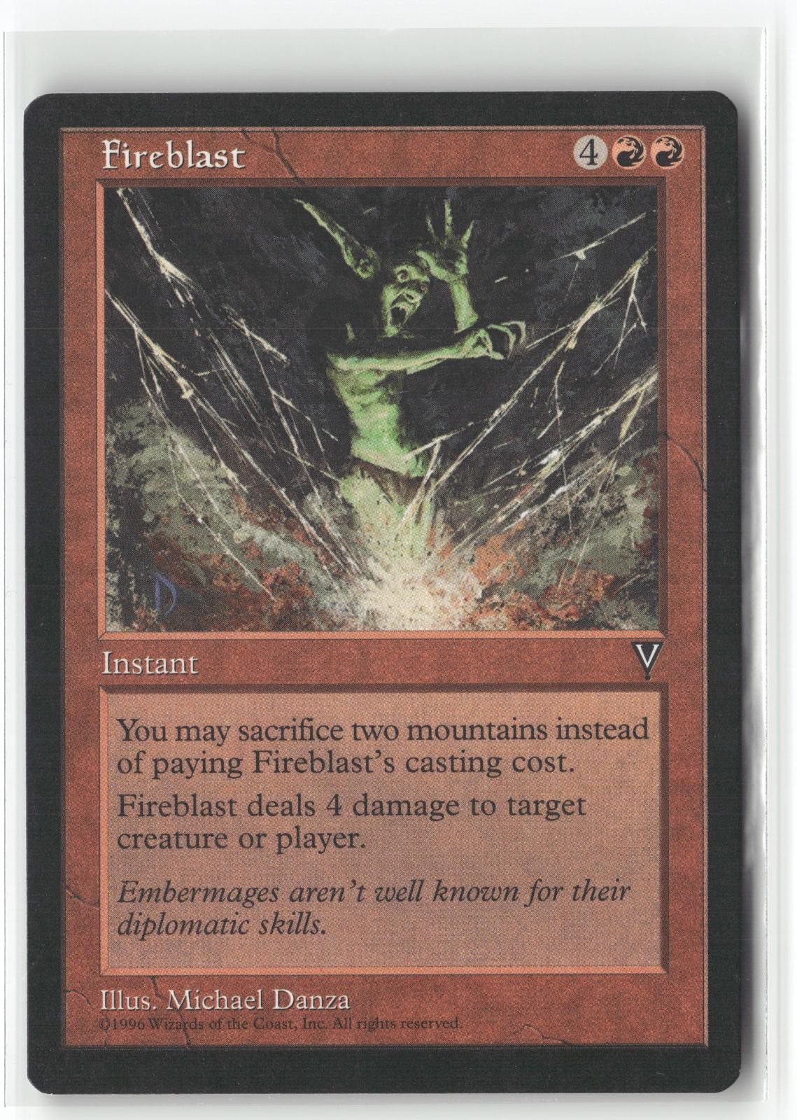 Fireblast Common Visions Magic: The Gathering Lightly Played