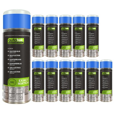 12x Autotek Honda Electron Blue Aerosol-Sprühlack mit hoher Deckkraft 300 ml