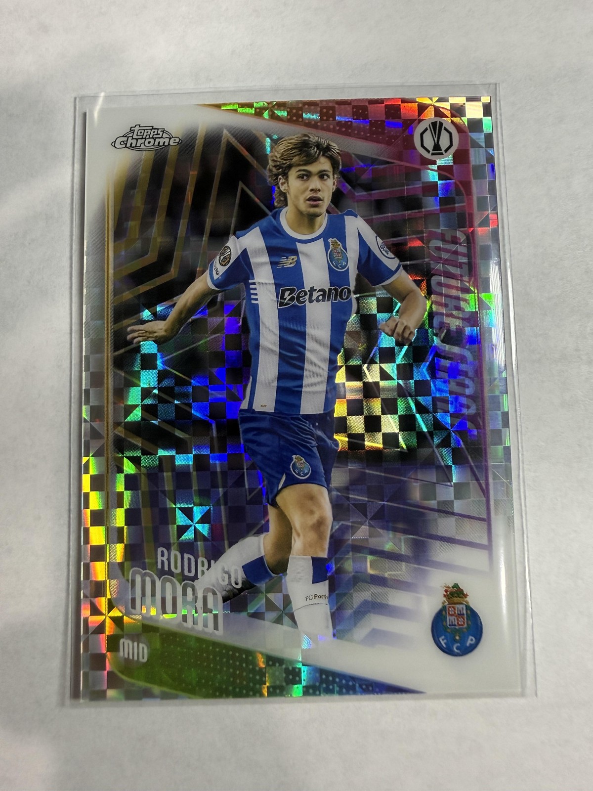 2025-26 Topps Chrome UEFA Club Competitions #83 Rodrigo Mora X-Fractor Refractor