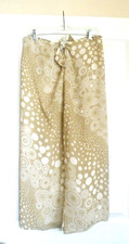 VTG THE WHITE HOUSE Khaki White Circles Rayon Fully Lined Long Skirt Sz XS USA
