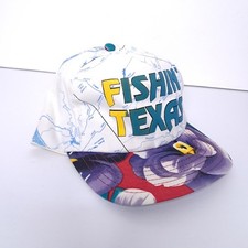 Vintage Fishin Texas Hat Cap Map Snapback Made In USA Fishing