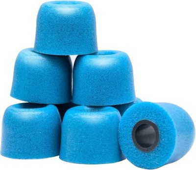 Foam Ear Tips Noise Isolation Memory Fit 3Pcs S M L Blue Compatible Earbuds