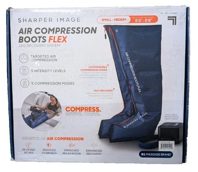 Sharper Image Air Compression Boots Flex Leg Recovery System Small/Medium (Blue)