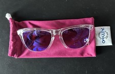 Oakley FROGSKINS Sunglasses OO9013-H755 139 Polished Clear W/ PRIZM Violet Lens