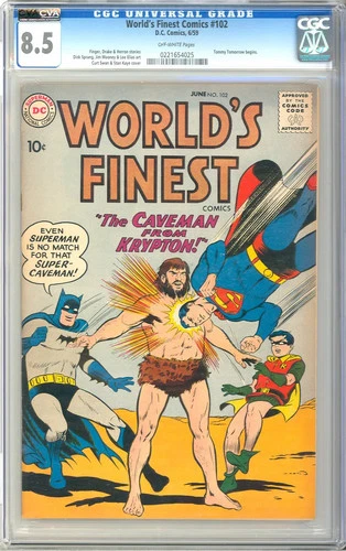 World's Finest Comics #102 High Grade Silver Age Batman Superman DC 1959 CGC 8.5