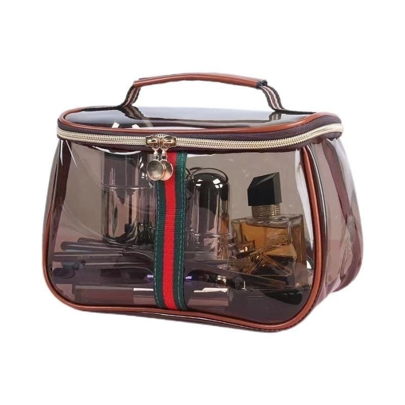New Retro Vintage Vanity Bag, Clear Makeup Organizer with Handle,Large Capaci...