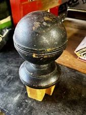 antique Salvaged Wood newel post cap Circular
