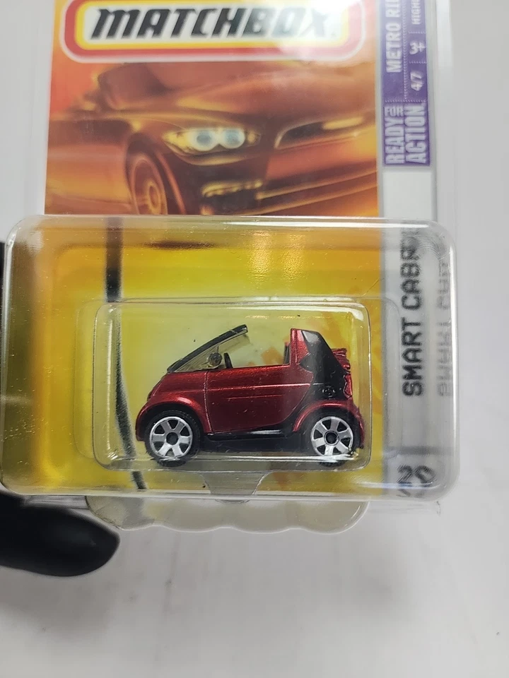 Matchbox Smart Cabrio Red #29 Metro Rides Diecast Car Burgundy - Image 2 of 4