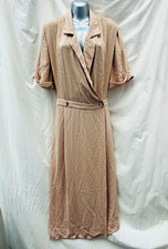 ASOS Curve Women’s Beige Collared Wrap Midi Dress Short Sleeve Button Size 20