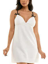 City Studios Juniors' Bow Trimmed Cocktail Dress - Ivory - XL, NWT