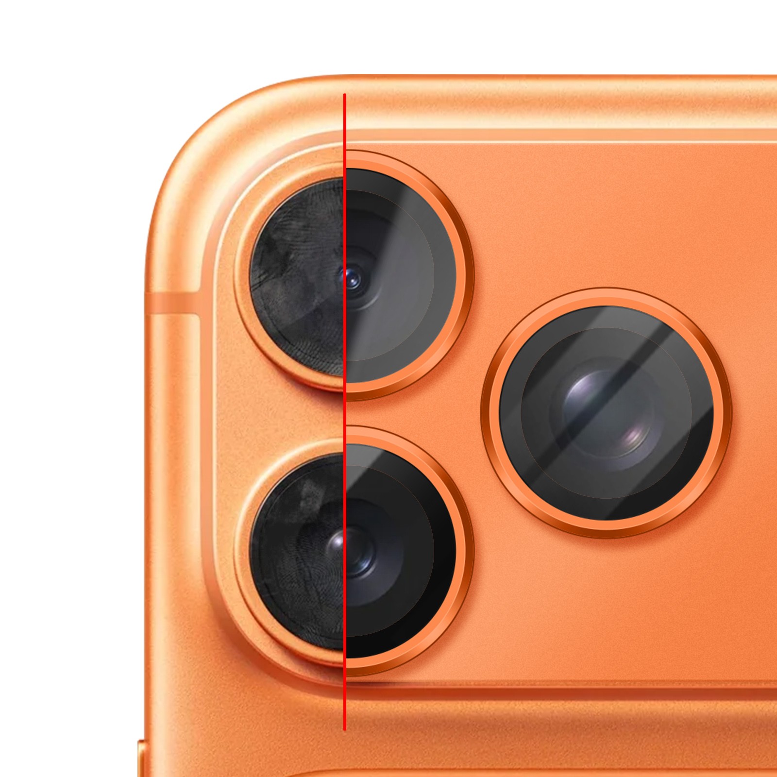 Cadre aluminium orange de protection objectif iPhone 17 Pro pour les photographes nomades - 4
