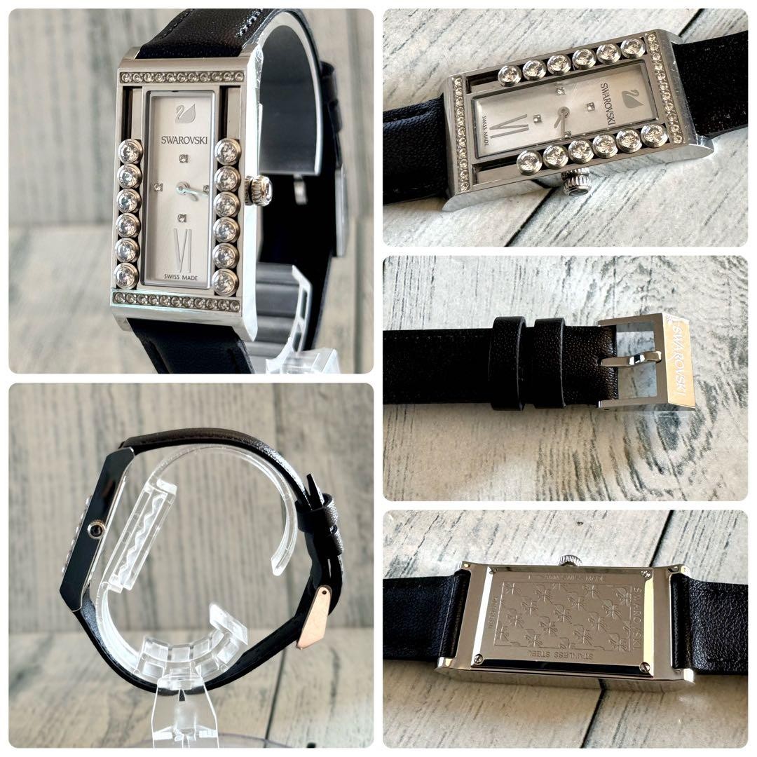 Swarovski Rectangular Crystal Rare Used Watch Exc… - image 2
