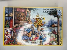 FX SCHMID 3000 Piece Jigsaw Puzzle 45x32 - Country Hideaway - New - Damaged Box
