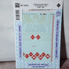 Railway Express Agency 50' Refrigerator Cars 1929-67 HO Microscale Decal 87-1010