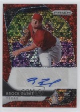 2020 Panini Prizm Rookie Quick Pitch Red Donut Circle 27/35 Brock Burke Auto 1u6