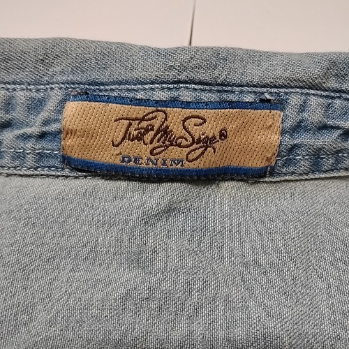 Top denim Just My Size XL blu ricamato manica corta - Foto 3 di 6