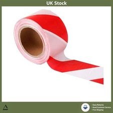 Vivid Red White Hazard Caution Barrier Tape 2.8" x 660ft Roll Durable