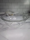 Pyrex #323 1.5 Liter Clear Rimmed Nesting Mixing Bowl Circular Pattern Bottom