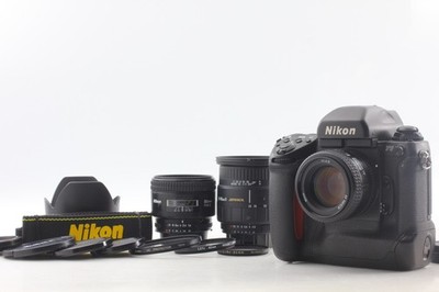 [MINT / strap.] Nikon F5＋AF 85mm f1.8D＋50mm f1.4D＋Sigma 28-105mm From JAPAN