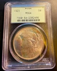 1923 PEACE SILVER DOLLAR PCGS MS64 OLD GREEN HOLDER OGH SCARCE
