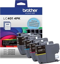 GENUINE Brother LC401 Ink 4 Pack for MFC-J1010DW MFC-J1012DW MFC-J1170DW
