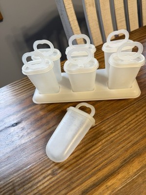 VTG Tupperware Frozen Popsicle Mold Set of 7 With Holder 481-12
