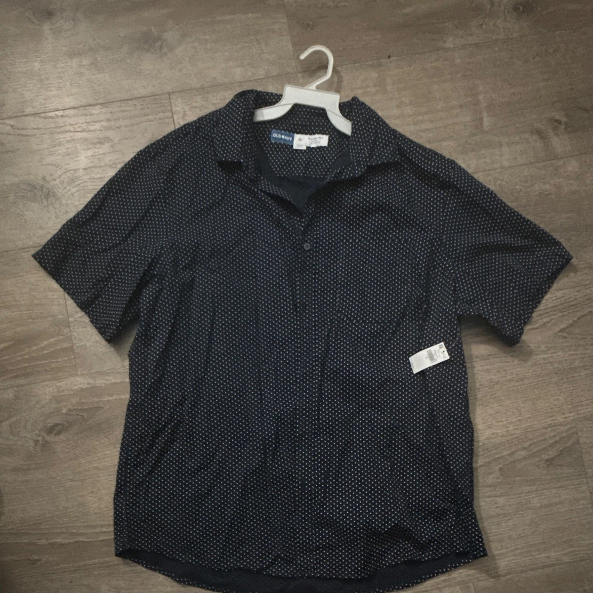Old Navy Polka Dot Short Sleeve Casual Button-Down Shirts for Men