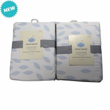 2-Crib Fitted Sheets Cloud Island 100 Cotton Standard Crib Mattresses Blue NEW