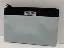 Miu Miu Beauty Small Pouch In Sky Blue  Black Color