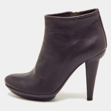 Bottega Veneta Size 38.5 Dark Purple Leather Ankle Length Boots