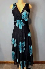 VTG Y2K Womens Floral Maxi Dress Sz 12 Cottage Romantic Asymmetric Whimsigoth 