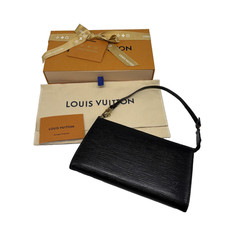 LOUIS VUITTON Epi Pochette Accessoires Pouch BLACK M52947 LV Auth W/Box