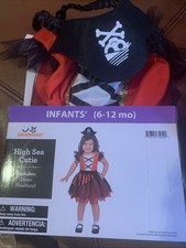 Nwt Halloween Infants High Sea Cutie Pirate Dress Costume Size 6-12 Months