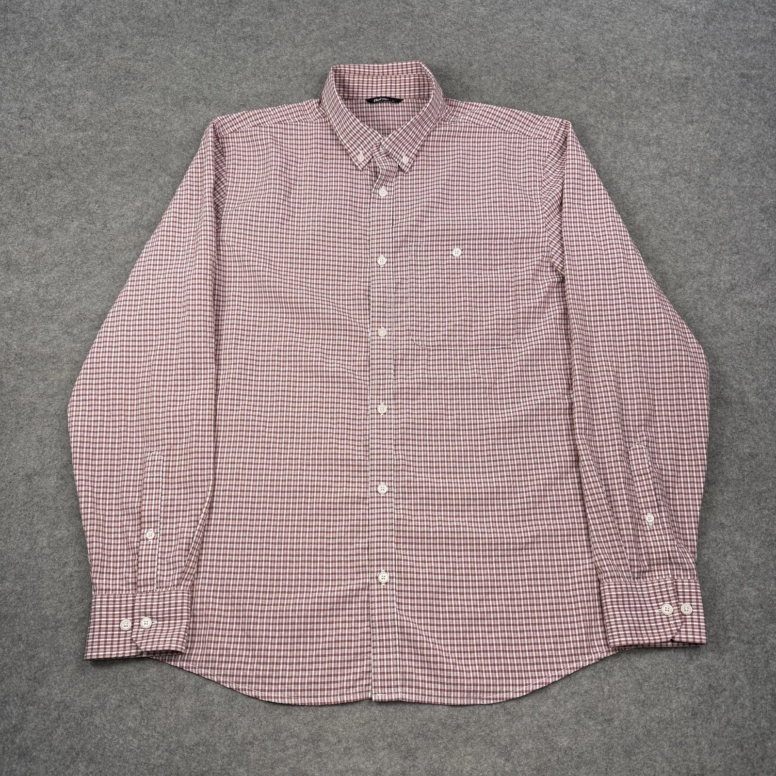 Rohan Shirt Mens Medium Red Check Sentry Insect Shield Travel Hiking Sun UPF40
