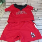Boy’s 2 Piece Majestic Outfit Sx 2T ST. LOUIS CARDINALS Shirt & Shorts Set