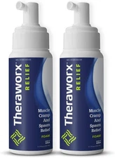 THERAWORX RELIEF FOR MUSCLE CRAMPS & SPASMS FOAM  7.1 FL OZ, 2 PACK