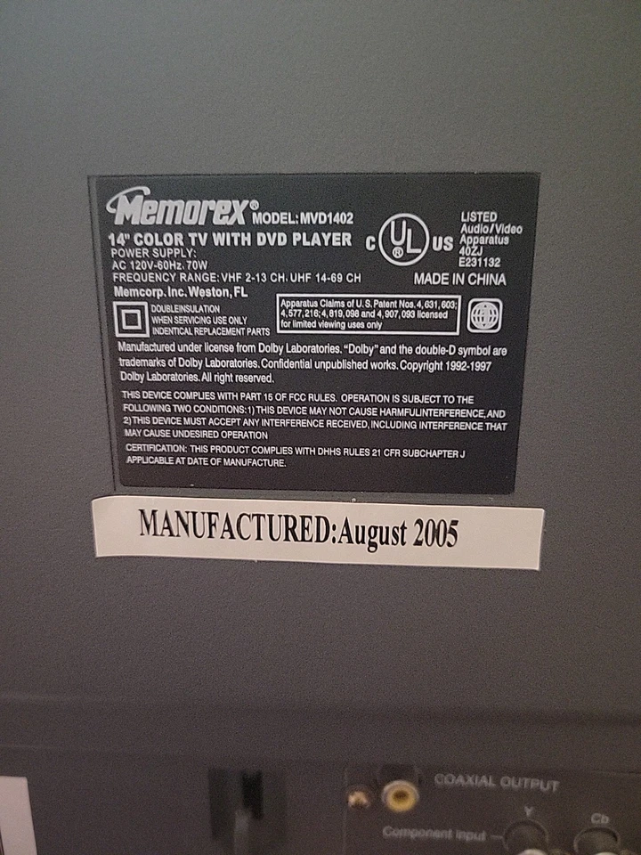 Memorex 14" Color TV DVD Combo Remote 12v Car Plug-in Retro Gaming MVD1402 - Image 2 of 4