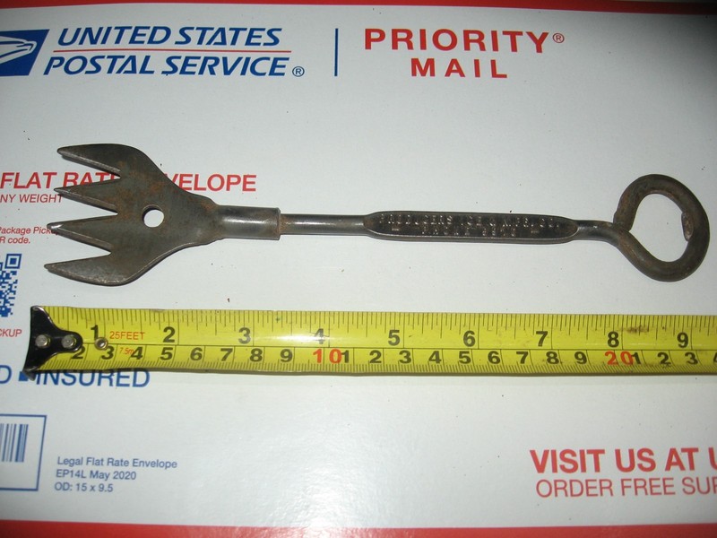VINTAGE STEEL ICE PICK WITH BOTTLE OPENER HAS 4 DIGIT PHONE NUMBER