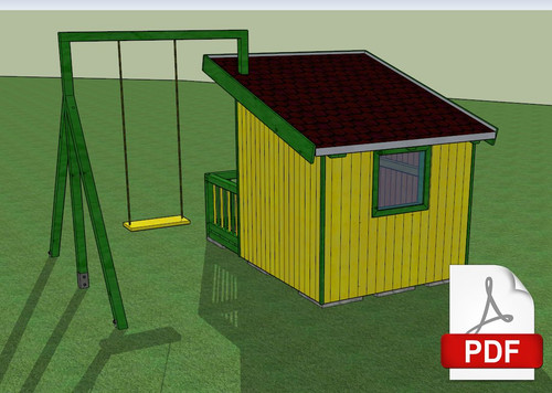 Bauplan für Spielhaus "LASSE", Bauanleitung Kinderhaus, NEU, PDF