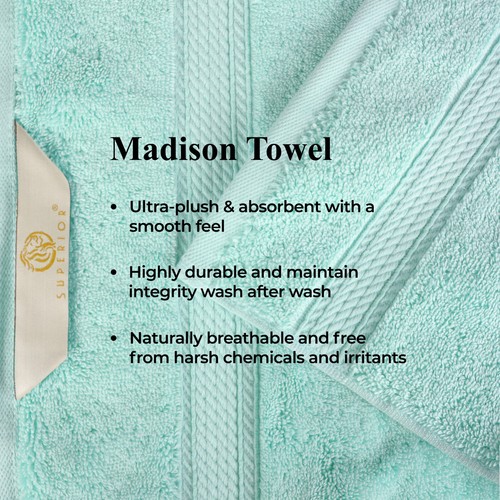 Madison Egyptian Cotton Pile Plush Heavyweight 800GSM 3 Piece Towel Set - Picture 144 of 196
