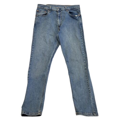 Levi's 512 verblasste blaue gerade Beine Denim Jeans mit Reißverschluss UK Herren xL W36 L32 G121 - Bild 1 von 5