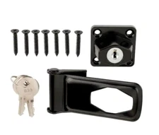 Everbilt 3-1/2 inch Black Key Locking Keyed Hasp Doors Cabinets And Gates 20404