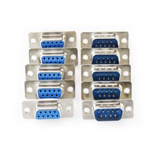 2 Row 9-Pin Plug RS232 Serial Connector Shell / Male / Female D-Sub DB9 5 Pairs