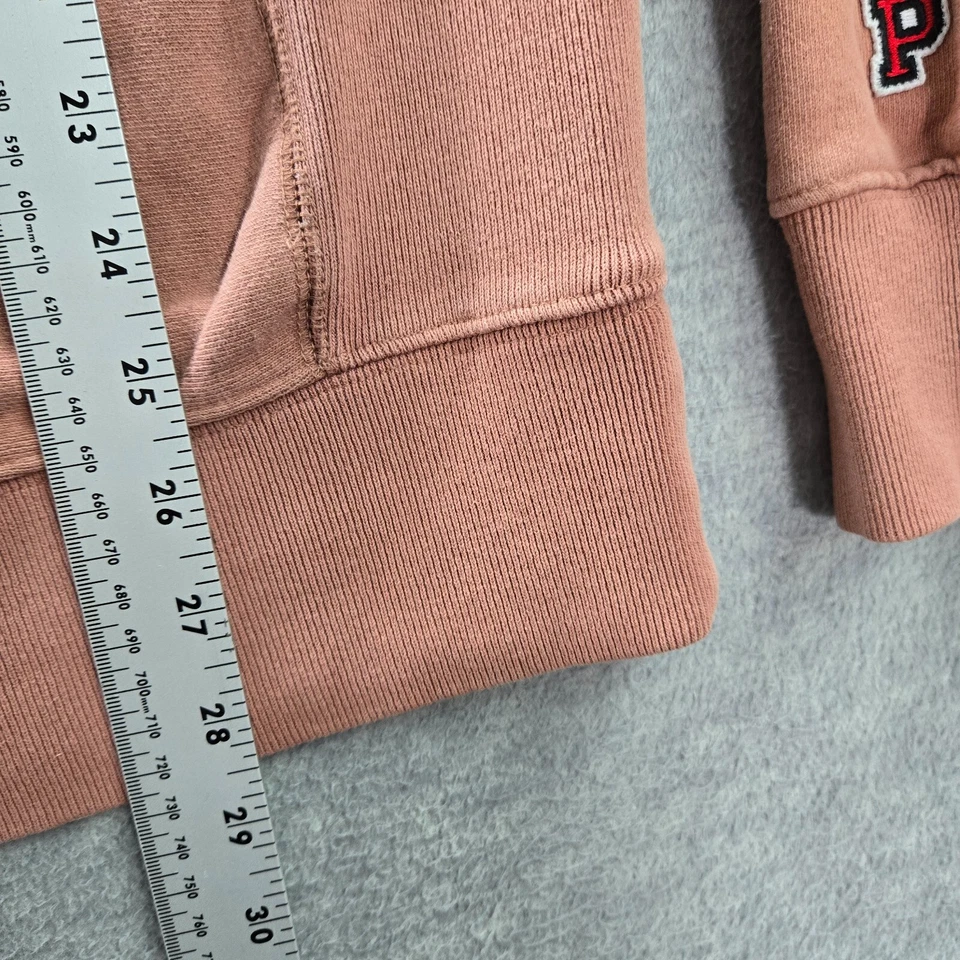 Moletom feminino rosa Victoria's Secret grande laranja logotipo lã gola redonda - Imagem 3 de 4