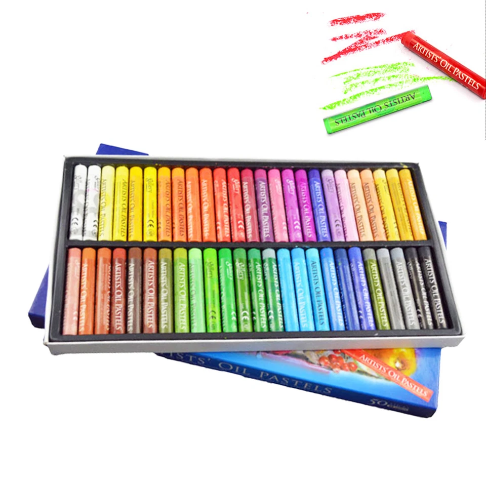 25/50 Color Non Toxic Oil Pastels Set, Soft Oil Pastels Set for Beginners Kids - image 4 of 4