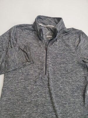 Nike Women's Long Sleeve Dri-Fit 1/2 Zip Athletic Top, Grey, XS